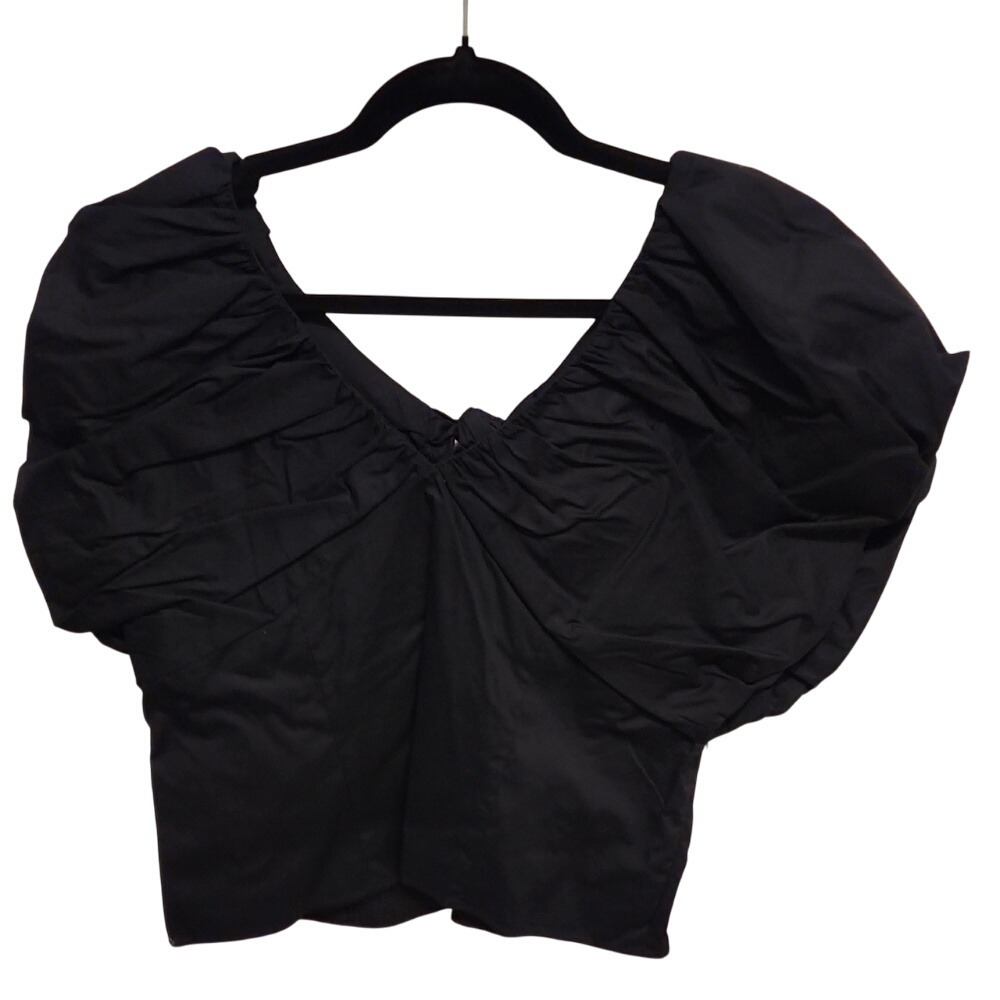 Marc‎ New York Top M Black Coquette Dark Romance Victorian Goth Cropped